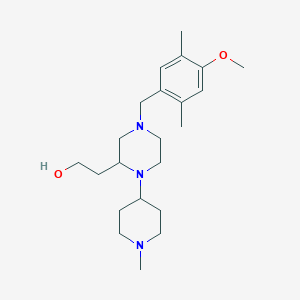 molecular formula C22H37N3O2 B6038689 2-[4-(4-methoxy-2,5-dimethylbenzyl)-1-(1-methyl-4-piperidinyl)-2-piperazinyl]ethanol 