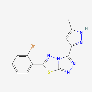 6-(2-bromophenyl)-3-(3-methyl-1H-pyrazol-5-yl)[1,2,4]triazolo[3,4-b][1,3,4]thiadiazole