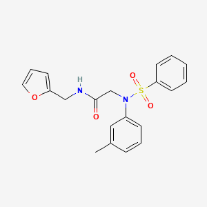 molecular formula C20H20N2O4S B6038691 N~1~-(2-furylmethyl)-N~2~-(3-methylphenyl)-N~2~-(phenylsulfonyl)glycinamide 