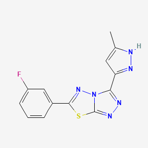 6-(3-fluorophenyl)-3-(3-methyl-1H-pyrazol-5-yl)[1,2,4]triazolo[3,4-b][1,3,4]thiadiazole
