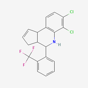 molecular formula C19H14Cl2F3N B6038724 6,7-dichloro-4-[2-(trifluoromethyl)phenyl]-3a,4,5,9b-tetrahydro-3H-cyclopenta[c]quinoline 