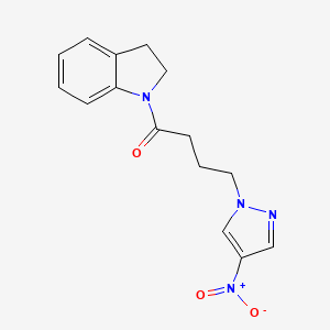 molecular formula C15H16N4O3 B6038732 1-[4-(4-nitro-1H-pyrazol-1-yl)butanoyl]indoline 