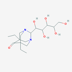 1-C-(5,7-diethyl-6-oxo-1,3-diazatricyclo[3.3.1.1~3,7~]dec-2-yl)pentitol
