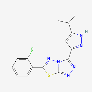 6-(2-chlorophenyl)-3-(3-isopropyl-1H-pyrazol-5-yl)[1,2,4]triazolo[3,4-b][1,3,4]thiadiazole