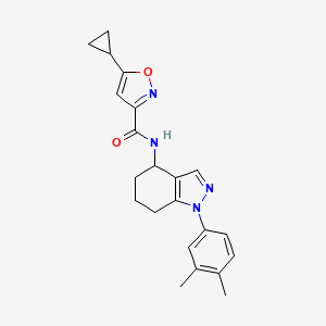 molecular formula C22H24N4O2 B6038763 5-cyclopropyl-N-[1-(3,4-dimethylphenyl)-4,5,6,7-tetrahydro-1H-indazol-4-yl]-3-isoxazolecarboxamide 
