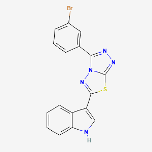 molecular formula C17H10BrN5S B603878 3-[3-(3-bromophenyl)[1,2,4]triazolo[3,4-b][1,3,4]thiadiazol-6-yl]-1H-indole CAS No. 951978-23-7