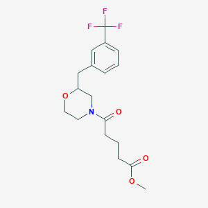 molecular formula C18H22F3NO4 B6038782 methyl 5-oxo-5-{2-[3-(trifluoromethyl)benzyl]-4-morpholinyl}pentanoate 