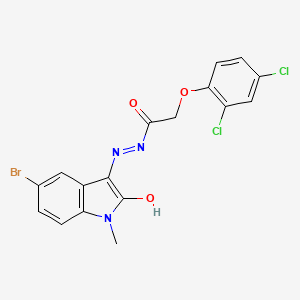 molecular formula C17H12BrCl2N3O3 B6038791 N'-(5-bromo-1-methyl-2-oxo-1,2-dihydro-3H-indol-3-ylidene)-2-(2,4-dichlorophenoxy)acetohydrazide 