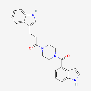 molecular formula C24H24N4O2 B6038809 3-{3-[4-(1H-indol-4-ylcarbonyl)-1-piperazinyl]-3-oxopropyl}-1H-indole 
