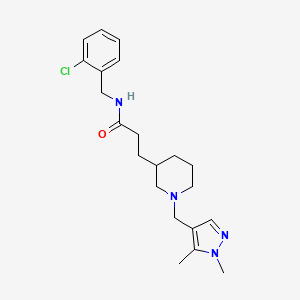 N-(2-chlorobenzyl)-3-{1-[(1,5-dimethyl-1H-pyrazol-4-yl)methyl]-3-piperidinyl}propanamide
