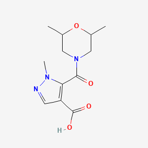 molecular formula C12H17N3O4 B6038855 5-[(2,6-dimethyl-4-morpholinyl)carbonyl]-1-methyl-1H-pyrazole-4-carboxylic acid 