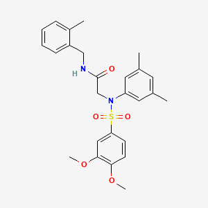 molecular formula C26H30N2O5S B6038870 N~2~-[(3,4-dimethoxyphenyl)sulfonyl]-N~2~-(3,5-dimethylphenyl)-N~1~-(2-methylbenzyl)glycinamide 