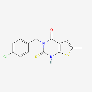 molecular formula C14H11ClN2OS2 B6038871 3-(4-chlorobenzyl)-2-mercapto-6-methylthieno[2,3-d]pyrimidin-4(3H)-one 