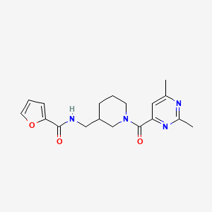 molecular formula C18H22N4O3 B6038872 N-({1-[(2,6-dimethyl-4-pyrimidinyl)carbonyl]-3-piperidinyl}methyl)-2-furamide 