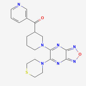 molecular formula C19H21N7O2S B6038885 3-pyridinyl{1-[6-(4-thiomorpholinyl)[1,2,5]oxadiazolo[3,4-b]pyrazin-5-yl]-3-piperidinyl}methanone 