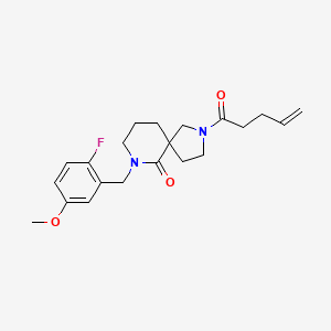 molecular formula C21H27FN2O3 B6038900 7-(2-fluoro-5-methoxybenzyl)-2-(4-pentenoyl)-2,7-diazaspiro[4.5]decan-6-one 