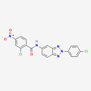 molecular formula C19H11Cl2N5O3 B6038909 2-chloro-N-[2-(4-chlorophenyl)-2H-1,2,3-benzotriazol-5-yl]-4-nitrobenzamide 