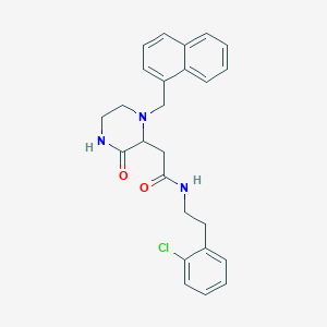 molecular formula C25H26ClN3O2 B6038923 N-[2-(2-chlorophenyl)ethyl]-2-[1-(1-naphthylmethyl)-3-oxo-2-piperazinyl]acetamide 