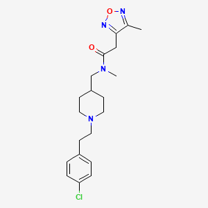 molecular formula C20H27ClN4O2 B6038927 N-({1-[2-(4-chlorophenyl)ethyl]-4-piperidinyl}methyl)-N-methyl-2-(4-methyl-1,2,5-oxadiazol-3-yl)acetamide 