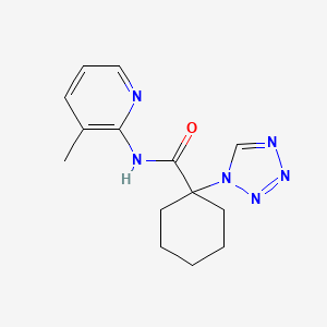 molecular formula C14H18N6O B6038944 N-(3-methyl-2-pyridinyl)-1-(1H-tetrazol-1-yl)cyclohexanecarboxamide 