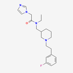 molecular formula C21H29FN4O B6038951 N-ethyl-N-({1-[2-(3-fluorophenyl)ethyl]-3-piperidinyl}methyl)-2-(1H-imidazol-1-yl)acetamide 