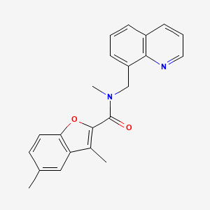 molecular formula C22H20N2O2 B6038959 N,3,5-trimethyl-N-(8-quinolinylmethyl)-1-benzofuran-2-carboxamide 