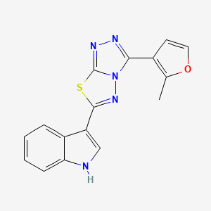 molecular formula C16H11N5OS B603896 3-[3-(2-methyl-3-furyl)[1,2,4]triazolo[3,4-b][1,3,4]thiadiazol-6-yl]-1H-indole CAS No. 951966-18-0