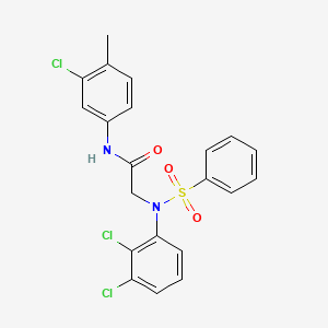 molecular formula C21H17Cl3N2O3S B6038964 N~1~-(3-chloro-4-methylphenyl)-N~2~-(2,3-dichlorophenyl)-N~2~-(phenylsulfonyl)glycinamide 