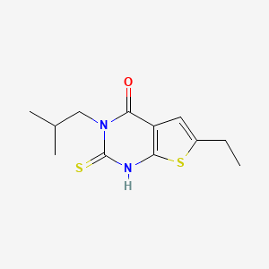 molecular formula C12H16N2OS2 B6038984 6-ethyl-3-isobutyl-2-mercaptothieno[2,3-d]pyrimidin-4(3H)-one 