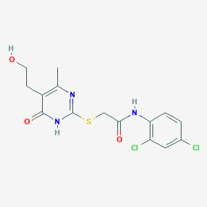 molecular formula C15H15Cl2N3O3S B6038987 N-(2,4-dichlorophenyl)-2-{[5-(2-hydroxyethyl)-4-methyl-6-oxo-1,6-dihydro-2-pyrimidinyl]thio}acetamide 