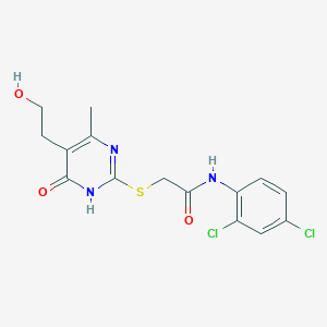 N-(2,4-dichlorophenyl)-2-{[5-(2-hydroxyethyl)-4-methyl-6-oxo-1,6-dihydro-2-pyrimidinyl]thio}acetamide