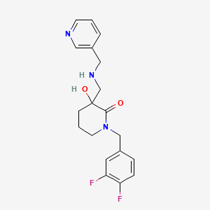 molecular formula C19H21F2N3O2 B6038989 1-(3,4-difluorobenzyl)-3-hydroxy-3-{[(3-pyridinylmethyl)amino]methyl}-2-piperidinone 