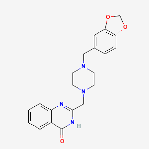 molecular formula C21H22N4O3 B6039006 2-{[4-(1,3-benzodioxol-5-ylmethyl)-1-piperazinyl]methyl}-4-quinazolinol 