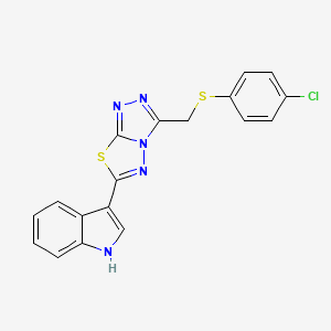 3-(3-{[(4-chlorophenyl)sulfanyl]methyl}[1,2,4]triazolo[3,4-b][1,3,4]thiadiazol-6-yl)-1H-indole