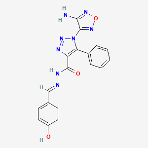 1-(4-amino-1,2,5-oxadiazol-3-yl)-N'-(4-hydroxybenzylidene)-5-phenyl-1H-1,2,3-triazole-4-carbohydrazide