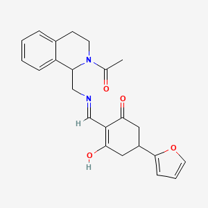 molecular formula C23H24N2O4 B6039024 2-({[(2-acetyl-1,2,3,4-tetrahydroisoquinolin-1-yl)methyl]amino}methylene)-5-(2-furyl)cyclohexane-1,3-dione 