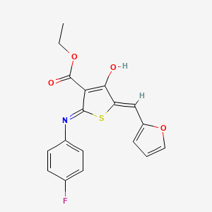 ethyl 2-[(4-fluorophenyl)amino]-5-(2-furylmethylene)-4-oxo-4,5-dihydro-3-thiophenecarboxylate