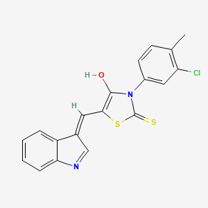 molecular formula C19H13ClN2OS2 B6039038 3-(3-chloro-4-methylphenyl)-5-(1H-indol-3-ylmethylene)-2-thioxo-1,3-thiazolidin-4-one 