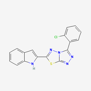 molecular formula C17H10ClN5S B603904 2-[3-(2-chlorophenyl)[1,2,4]triazolo[3,4-b][1,3,4]thiadiazol-6-yl]-1H-indole CAS No. 1010914-25-6