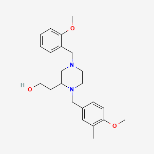 molecular formula C23H32N2O3 B6039045 2-[4-(2-methoxybenzyl)-1-(4-methoxy-3-methylbenzyl)-2-piperazinyl]ethanol 