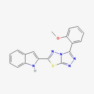 molecular formula C18H13N5OS B603906 2-[6-(1H-indol-2-yl)[1,2,4]triazolo[3,4-b][1,3,4]thiadiazol-3-yl]phenyl methyl ether CAS No. 1040707-74-1