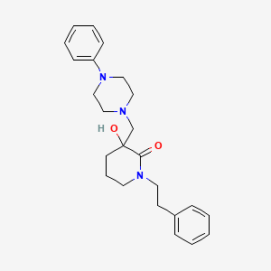 molecular formula C24H31N3O2 B6039087 3-hydroxy-1-(2-phenylethyl)-3-[(4-phenyl-1-piperazinyl)methyl]-2-piperidinone 