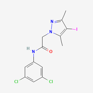 molecular formula C13H12Cl2IN3O B6039089 N-(3,5-dichlorophenyl)-2-(4-iodo-3,5-dimethyl-1H-pyrazol-1-yl)acetamide 