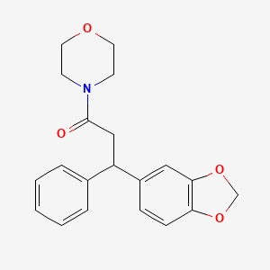 molecular formula C20H21NO4 B6039091 4-[3-(1,3-benzodioxol-5-yl)-3-phenylpropanoyl]morpholine 