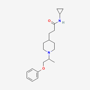 molecular formula C20H30N2O2 B6039098 N-cyclopropyl-3-[1-(1-methyl-2-phenoxyethyl)-4-piperidinyl]propanamide 