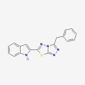 molecular formula C18H13N5S B603910 2-(3-benzyl[1,2,4]triazolo[3,4-b][1,3,4]thiadiazol-6-yl)-1H-indole CAS No. 929864-88-0