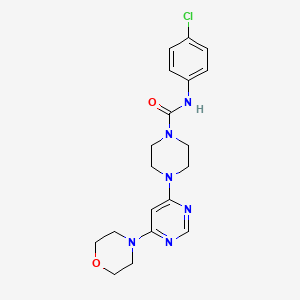 molecular formula C19H23ClN6O2 B6039121 N-(4-chlorophenyl)-4-[6-(4-morpholinyl)-4-pyrimidinyl]-1-piperazinecarboxamide 