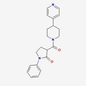 molecular formula C21H23N3O2 B6039161 1-phenyl-3-{[4-(4-pyridinyl)-1-piperidinyl]carbonyl}-2-pyrrolidinone 