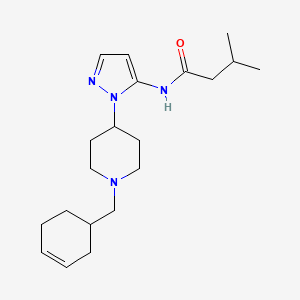 molecular formula C20H32N4O B6039200 N-{1-[1-(3-cyclohexen-1-ylmethyl)-4-piperidinyl]-1H-pyrazol-5-yl}-3-methylbutanamide 