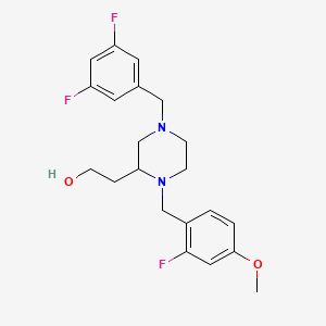 molecular formula C21H25F3N2O2 B6039206 2-[4-(3,5-difluorobenzyl)-1-(2-fluoro-4-methoxybenzyl)-2-piperazinyl]ethanol 